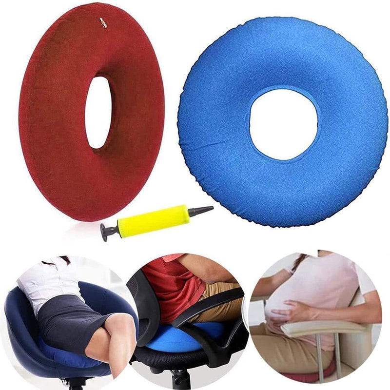 Pro Inflatable Rubber Ring Round Seat Cushion Medical Hemorrhoid Pillow  Donut,Blue