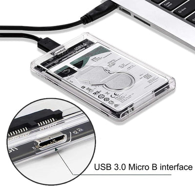 Hard Drive Enclosure 2.5 Inch USB 3.0 SATA Case External Caddy HDD SSD