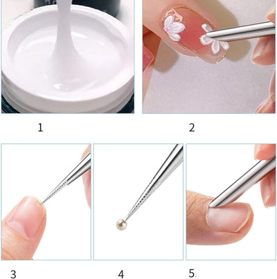 Nail Art Dotting Tool NEEDLE & DOTTER Cuticle Pusher Double Ended Manicure NAIL Paint Designing