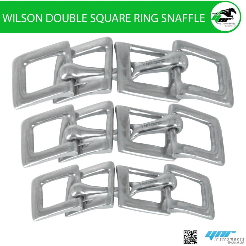 YNR WILSON, DOUBLE SQUARE RING SNAFFLE , DRIVING BIT 3", 3.5", 4", 4.5", 5", 5.5", 6"