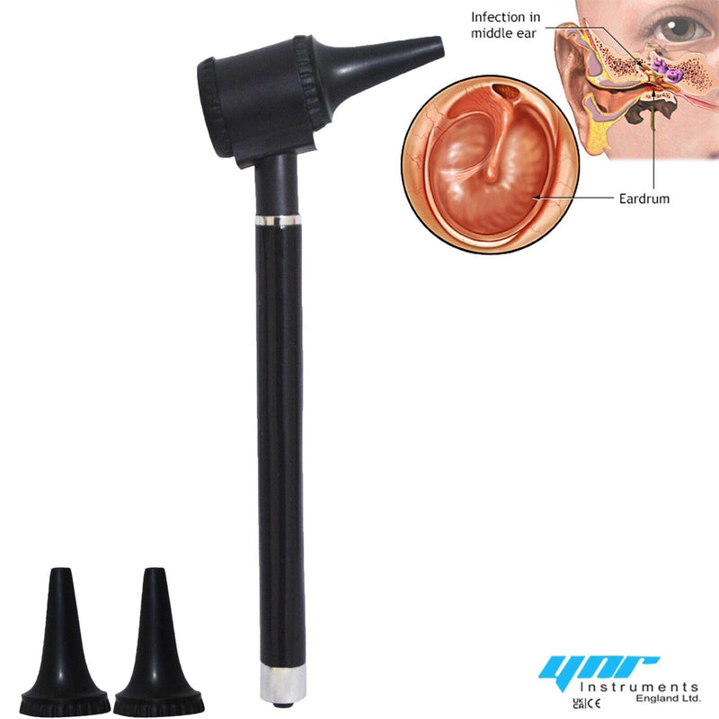 ENT Optic Fiber Otoscope LED Bulb Medical Ear Examination diagnostic 3 Speculums