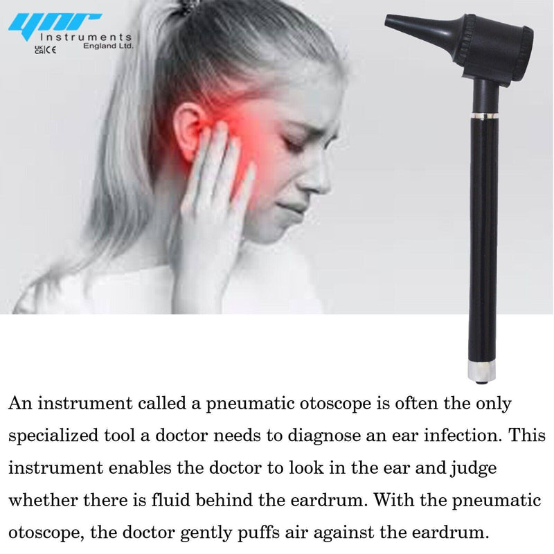 ENT Optic Fiber Otoscope LED Bulb Medical Ear Examination diagnostic 3 Speculums