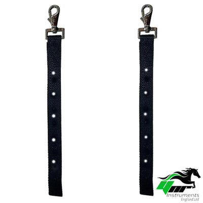 Horse Rug Breast Straps with Swivel Clips, Pair, Black, Adjustable Chest and Leg Straps