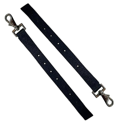 Horse Rug Breast Straps with Swivel Clips, Pair, Black, Adjustable Chest and Leg Straps