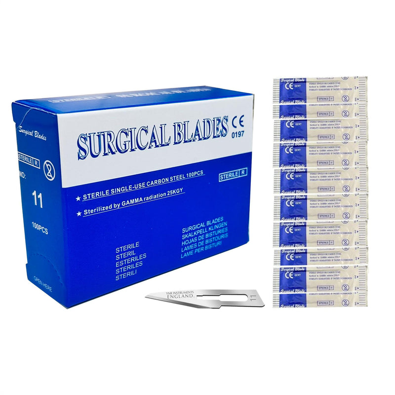 YNR Scalpel Handle Carbon Steel No.11 Blades Box of 100 – Surgical & Craft Precision Knife