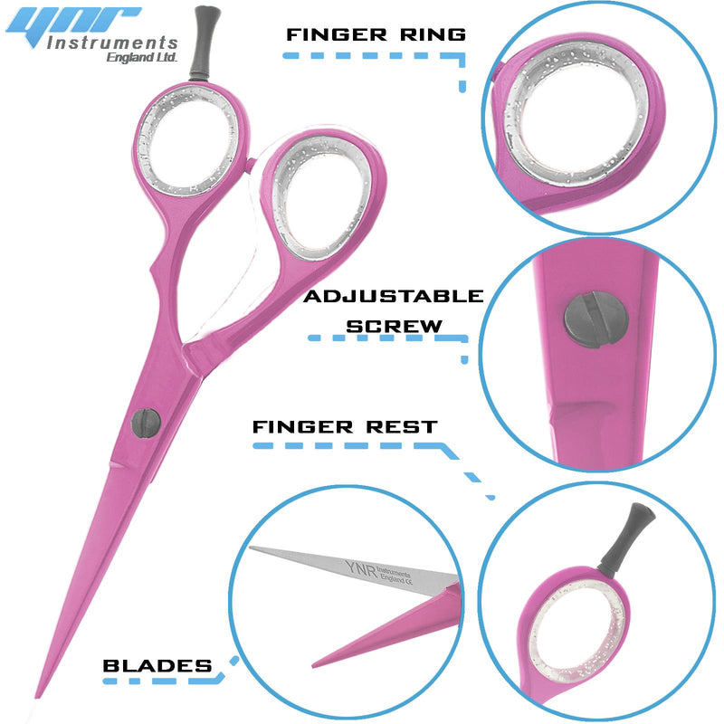 Professional Hairdressing Scissors Barber Salon Hair Cutting RAZOR Sharp Blades Pink 6 Inches