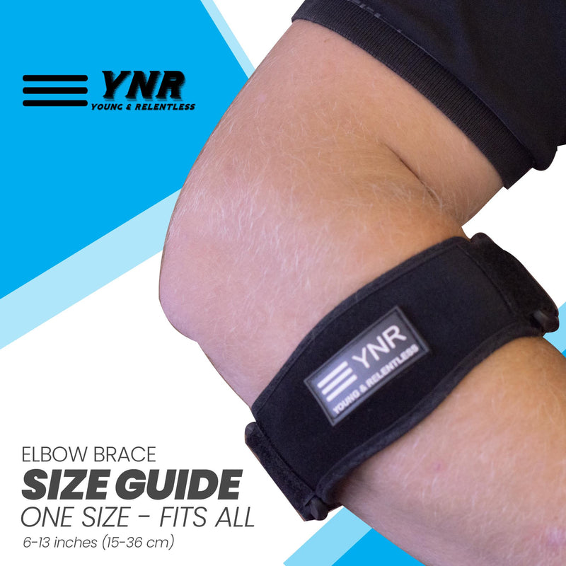 YNR Young & Relentless Elbow Brace 2 Pack - Adjustable Support for Tennis & Golfer&