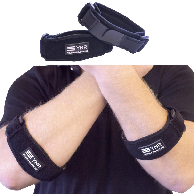 YNR Young & Relentless Elbow Brace 2 Pack - Adjustable Support for Tennis & Golfer&