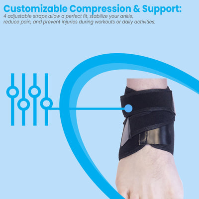 YNR Young & Relentless Ankle Support Brace | Adjustable Neoprene Sleeve, Open Heel Design | Breathable Compression Wrap for Sports, Injury Recovery & Stability | One Size Fits Most (Up to 11")