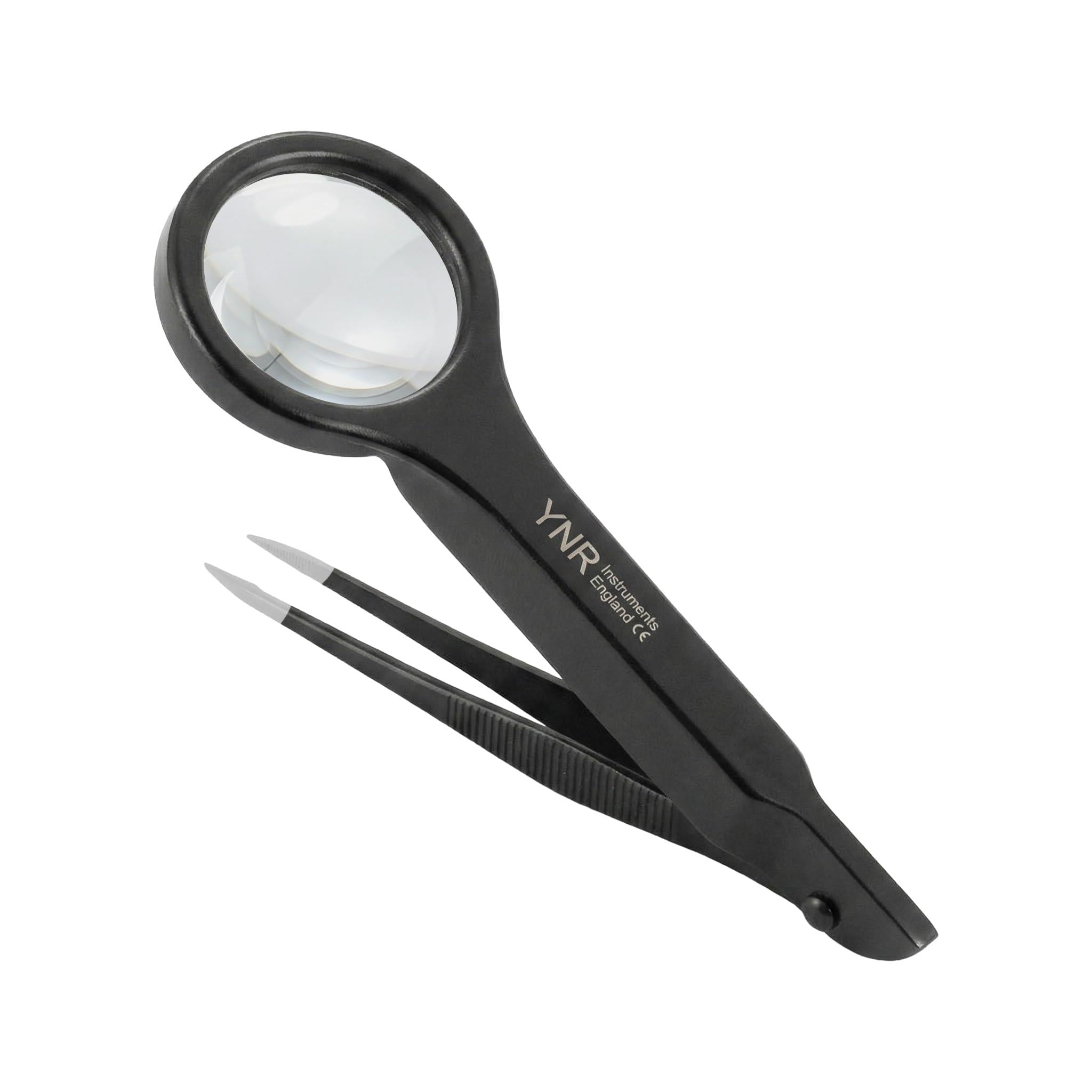 YNR Instruments Tick Remover Magnifying Tweezers, Profess