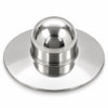 YNR horse-drawn carriage wheel hub cap in mirror-polished silver metal, 145 mm diameter