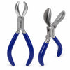 Blue handled YNR jewellery forming pliers with matching concave and convex curved jaw profiles