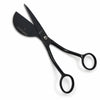 YNR 6-inch left-hand black duckbill appliqué scissors on a white background