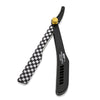 YNR Black with White Squares Cut-Throat Shavette Razor