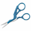 YNR Stork Fine-Point Embroidery Scissors - Blue Crystal