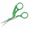 YNR Stork Fine-Point Embroidery Scissors - Green Crystal
