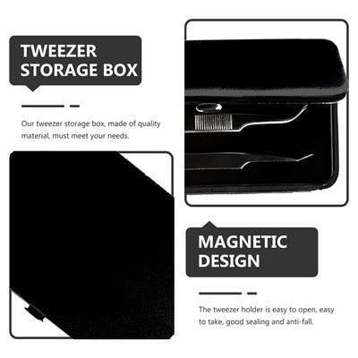 Plain Magnetic Case for 6 Eyelash Tweezers Light Weight Hidden Magnetic Frame