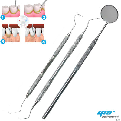 YNR Dental Kit Tooth Scraper Mirror Scale Set Tartar Calculus Plaque Remover GRN