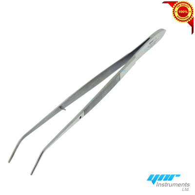 YNR England Dental Perry Serrated Curved Dissecting Tweezers 10.5cm Dentist Lab
