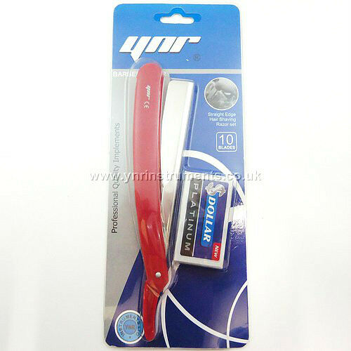 YNR England Cut Throat Shaving Razor Straight 10 Disposable Blades Mens Razors
