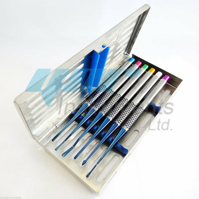 YNR® Mini Root Elevator 7 Luxating Precise Tips Sterlization Cassettes Dental CE