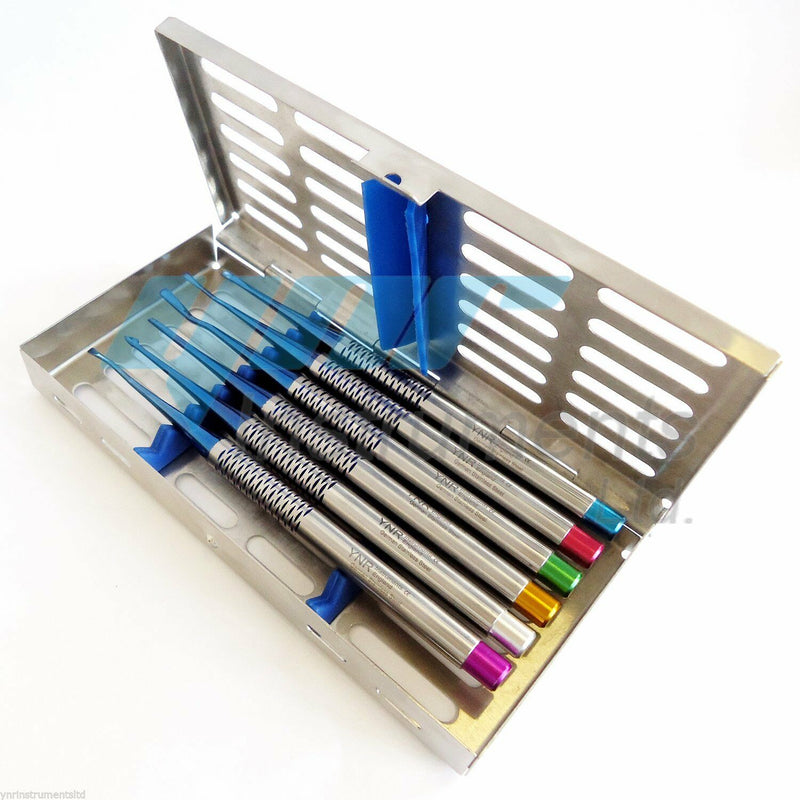 YNR® Mini Root Elevator 7 Luxating Precise Tips Sterlization Cassettes Dental CE