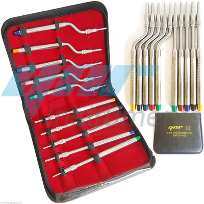 YNR® Dental Osteotomes for Sinus Lift Concave Tip STRAIGHT & ANGLED 10pcs Set CE