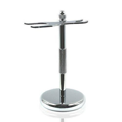 Stylish Chrome Razor & Shaving Brush Shaving Stand Holder Drip Stand