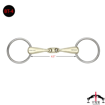 MOUTH LOOSE 3'' RING FRENCH LINK SNAFFLE HORSE PONY BIT SILVER IRON 5 INCH YNR