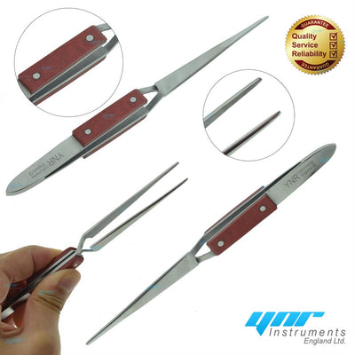 YNR Wood Pusher Quoted Crocodile Tweezers Stainless Steel