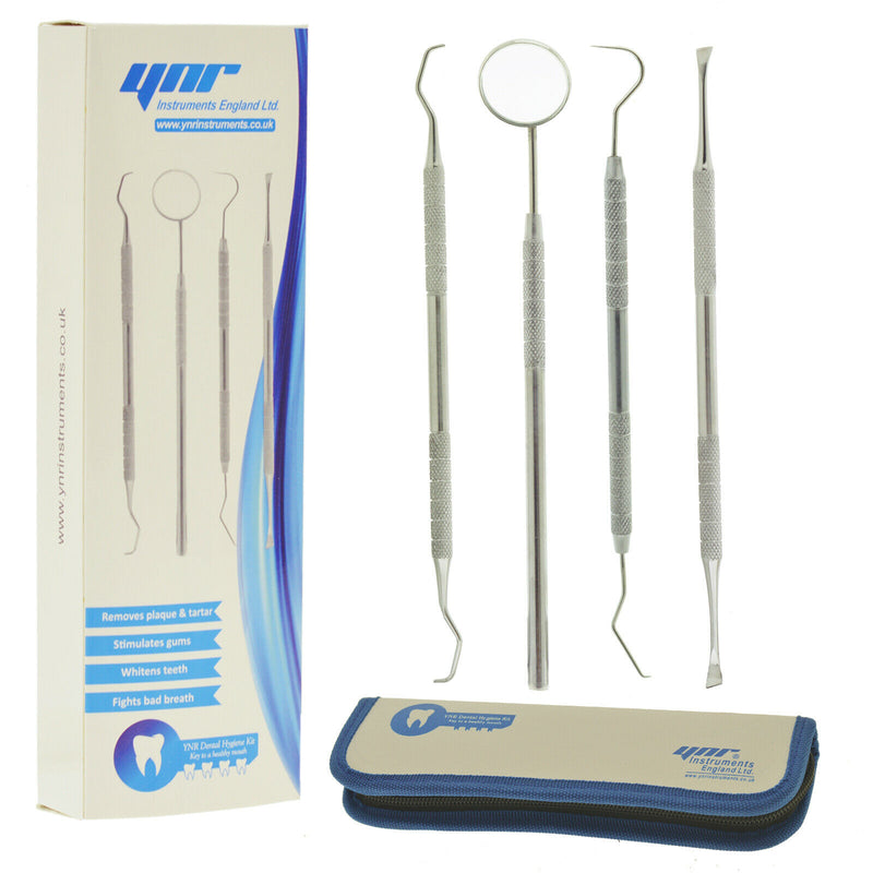YNR Dental Kit Tooth Scraper Mirror Scale Set Tartar Calculus Plaque Remover 4pc