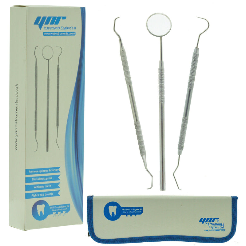 YNR Dental Kit Tooth Scraper Mirror Scale Set Tartar Calculus Plaque Remover CE