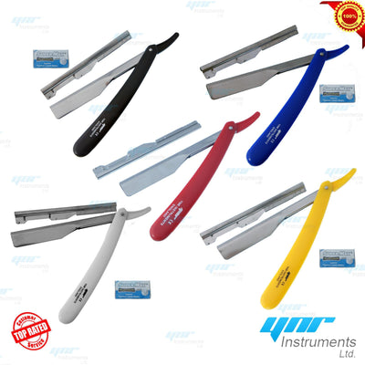 Cut Throat Shaving Razor Straight 5 x Disposable Blade-Plastic