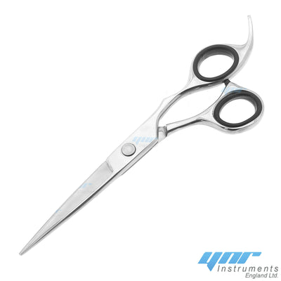 YNR Professional Hairdressing Offset Scissors Hair Cutting Scissors Shears for Barber Salon - 6" Overall Length with Adjustment Tension Screw 100% Stainless Steel
