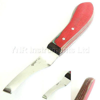 YNR England Farriers Hoof Knife Offset Shaft Premium Quality Ergonomic Handle CE