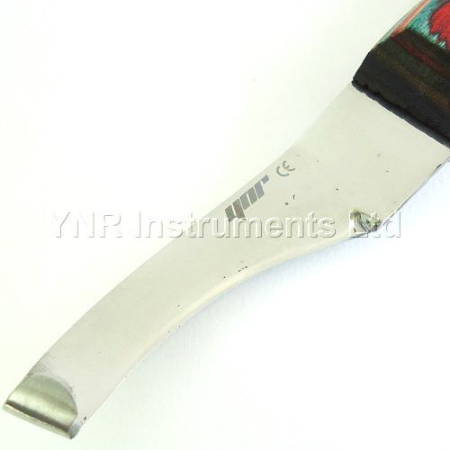 YNR England Farriers Hoof Knife Offset Shaft Premium Quality Ergonomic Handle CE