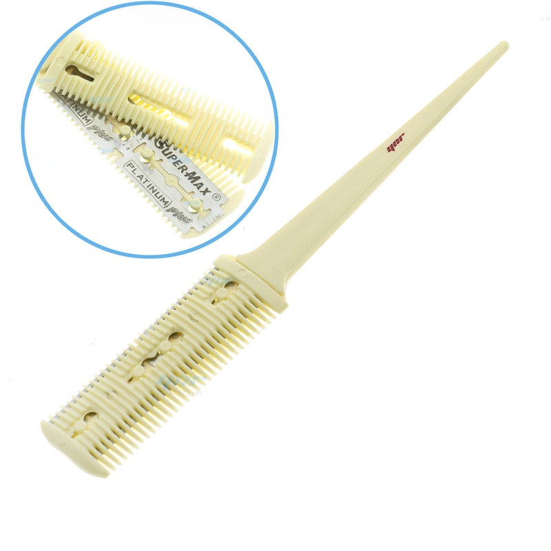 YNR PRO Hair Shaper Thinning Layer Hair Cutting Razor Comb +5 Razor Blades