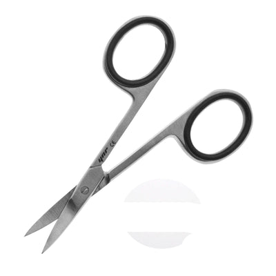 YNR Pro Thin Blade Nail Scissors Curved Cuticle Nail Arts Stainless Steel Rubber