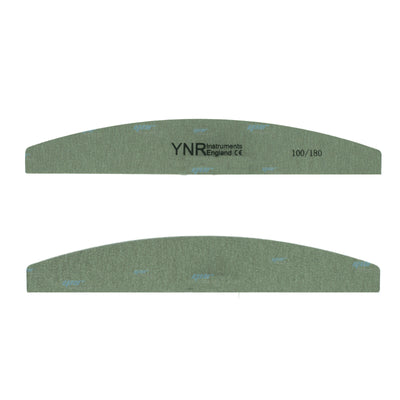 YNR® 100/180 Grit Nail Files Acrylics UV Gel HALF MOON/CURVED/DIAMOND BUFFER Pro Quality