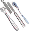 3 pcs Leather Craft Carving Working Kit Hand Groover Punch Wheel Roulette Tool