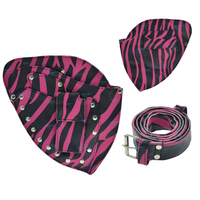 YNR Pink Zebra Ninja Hairdressing Scissors Pouch Holster Case Wallet Salon Spa