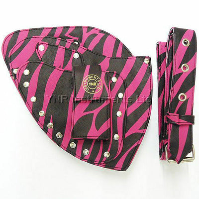 YNR Pink Zebra Ninja Hairdressing Scissors Pouch Holster Case Wallet Salon Spa