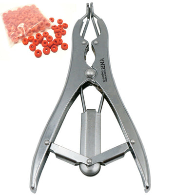 YNR Elastrator Castrating Pliers Rubber Ring Applicator Pewter