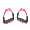 YNR FLEXI SAFETY STIRRUPS HORSE RIDING BENDY IRONS S/STEEL PINK COLOR