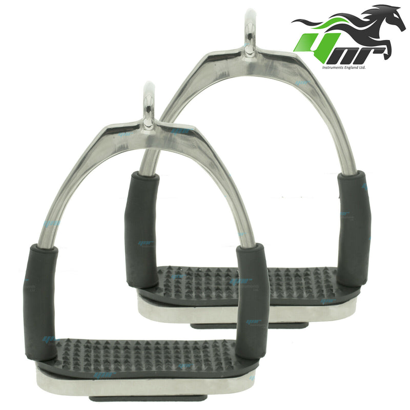 YNR FLEXI SAFETY STIRRUPS HORSE RIDING BENDY IRONS STAINLESS STEEL