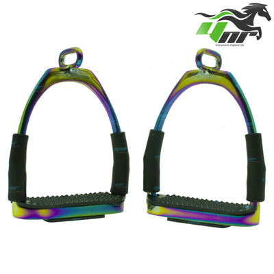 YNR FLEXI SAFETY STIRRUPS HORSE RIDING BENDY IRONS STAINLESS STEEL MULTI