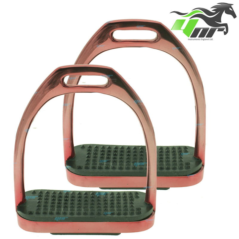 YNR® Safety Stirrups Horse Riding Bendy Irons Equestrian Saddles Tack Rose Gold