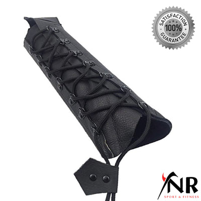 SHOOTING ARM GUARD MADE WITH BLACK COW LEATHER ARCHERY PRODUCTS AG8400 L-HAND.