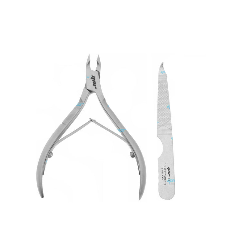 2X Stainless Steel Nail Cuticle Cutter Nail File Pusher Remover Nipper Clipper Tools