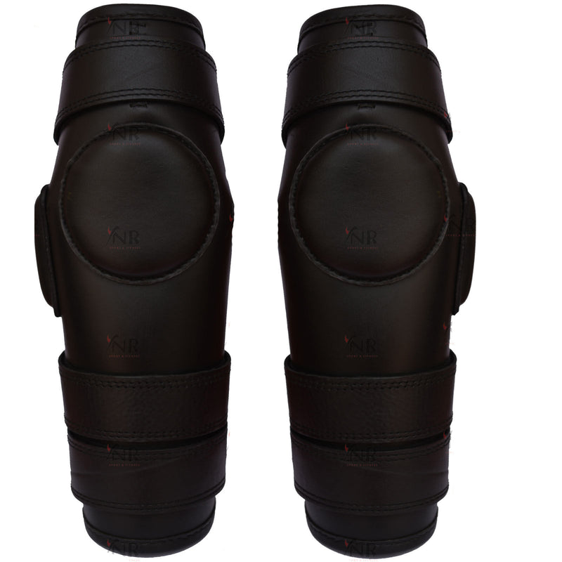 3 STRAP POLO & RIDING KNEE GUARDS REAL LEATHER PADDED-SUPREME QUALITY
